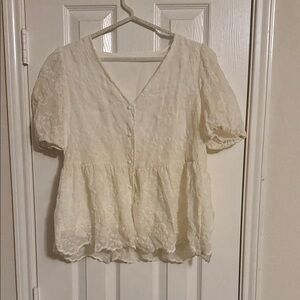 Elegant Cream Lace Blouse